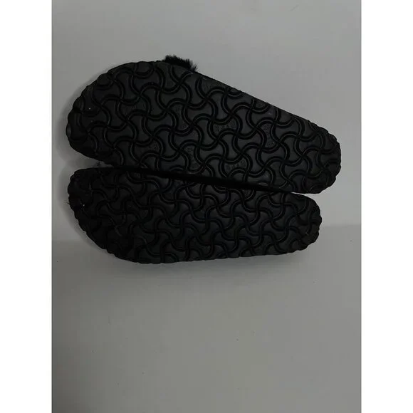 Birkenstock Arizona Black Shearling Fur Sandals Size 38 US 7 Narrow NEW - Picture 6 of 7